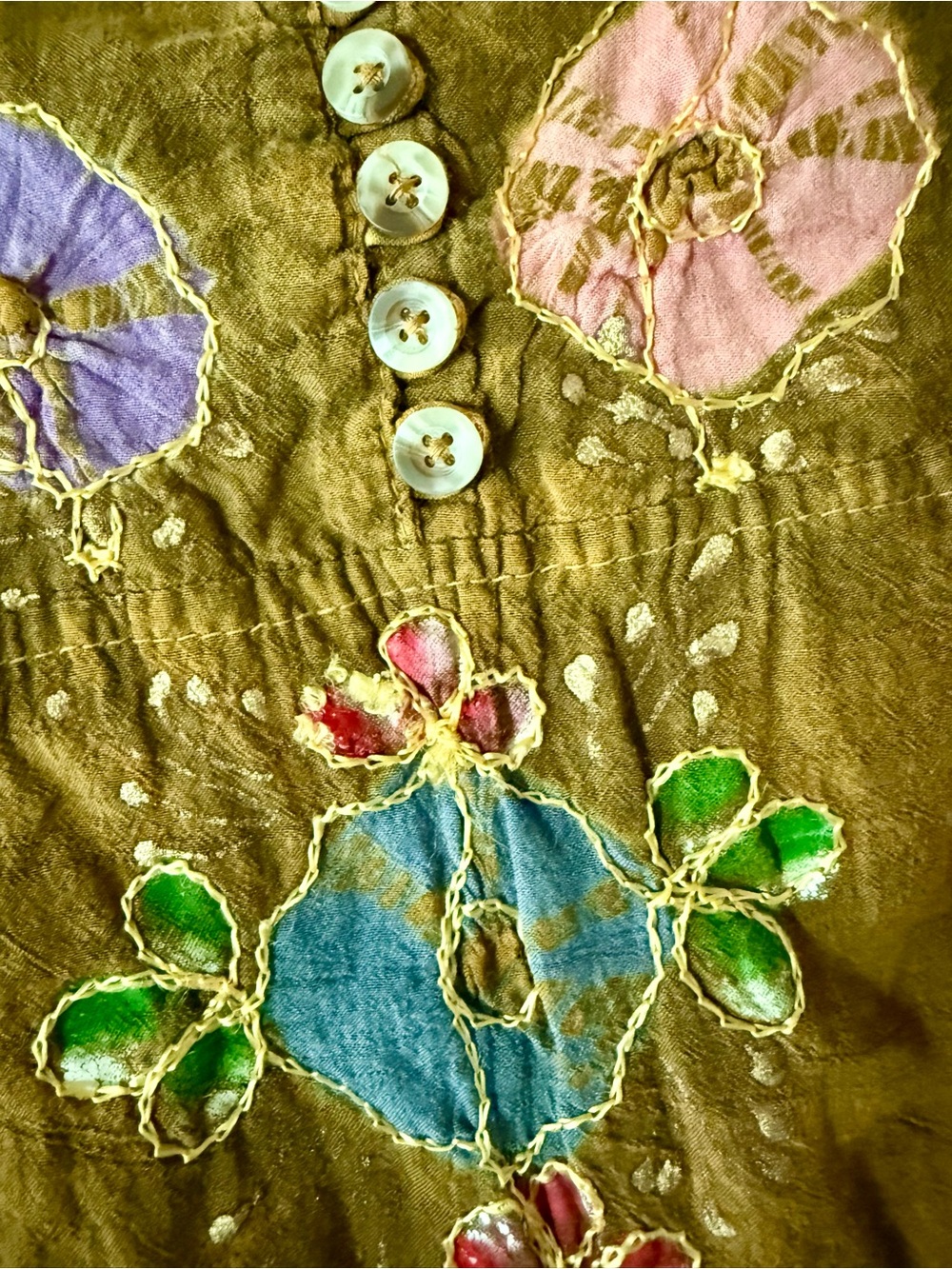 Vintage Somya Brown Embroidered Floral Tunic with Colorful Accents Y2K - Picture 5 of 12